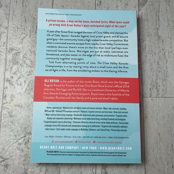 The Crow Valley Karaoke Championships by Ali Bryan ((ARC Uncorrected Proof)) - Picture 2 of 2